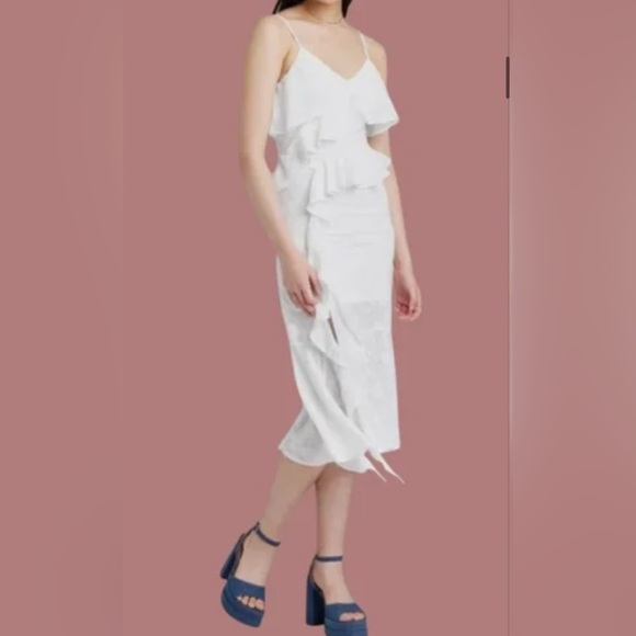 Romantic White Ruffle Dress - Size S - Picture 7 of 7